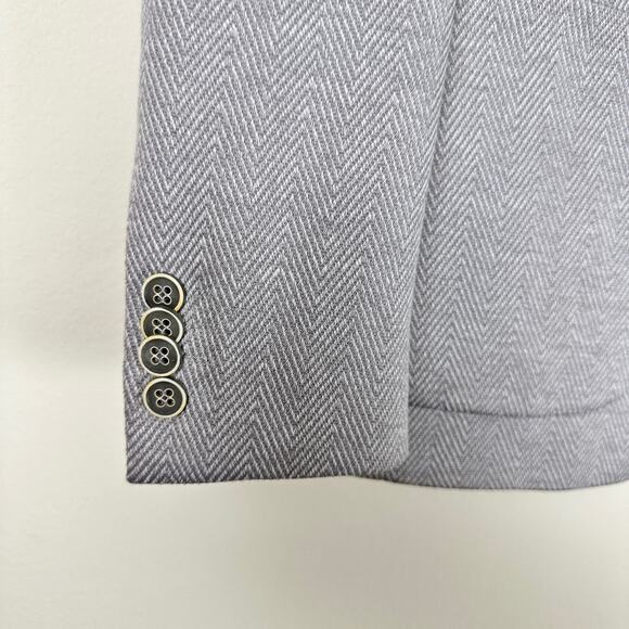 Paul Womens 2-Piece Jacket & Pant Suit Small Slim Fit Chevron Gray European - Picture 3 of 16